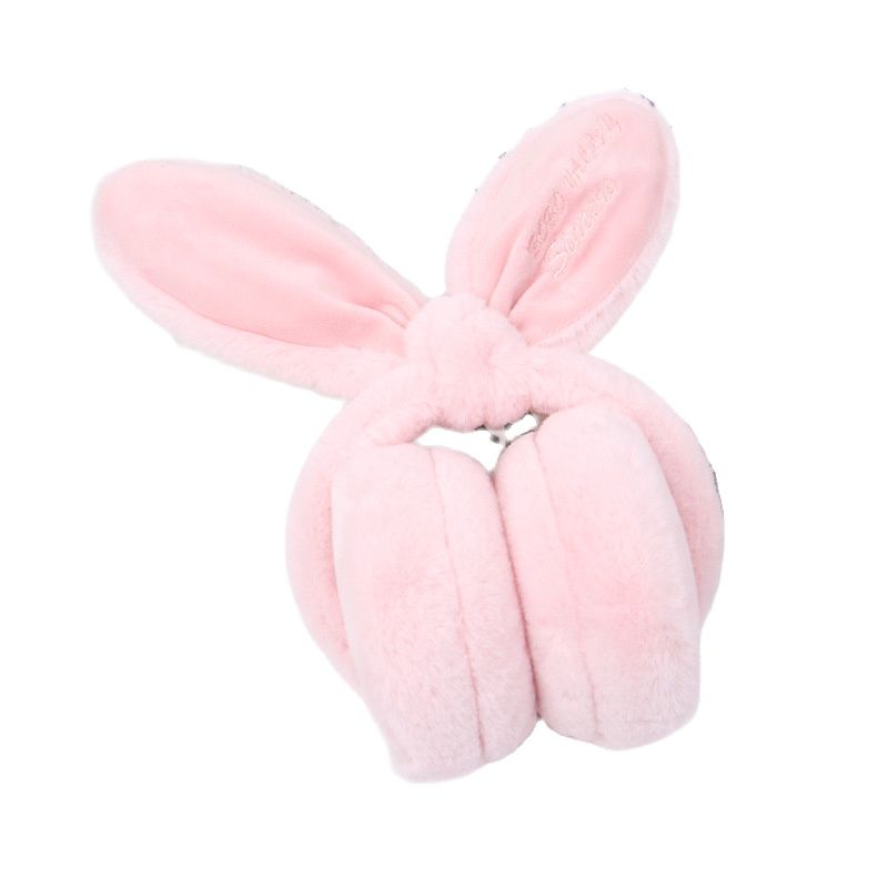 Oreilles de lapin en peluche pliables pour femmes, protège-oreilles tendance populaire, résistant au froid et , automne et hiver