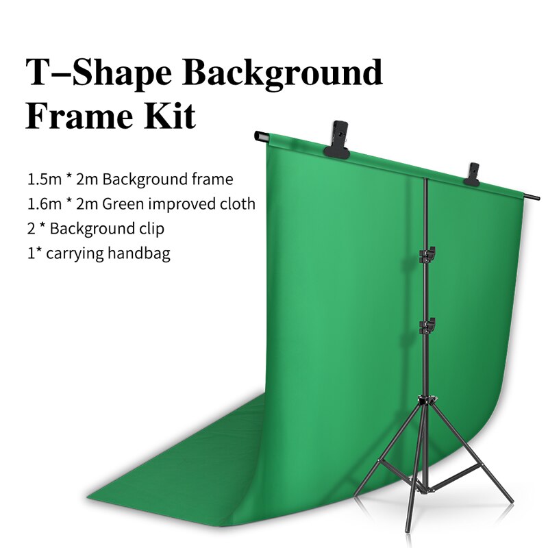 Sh T-Vorm Achtergrond Stand Kit Met Achtergrond Doek Video Chroma Key Groen Scherm Frame Stand Voor Fotografie Photo studio Props: Kit 5