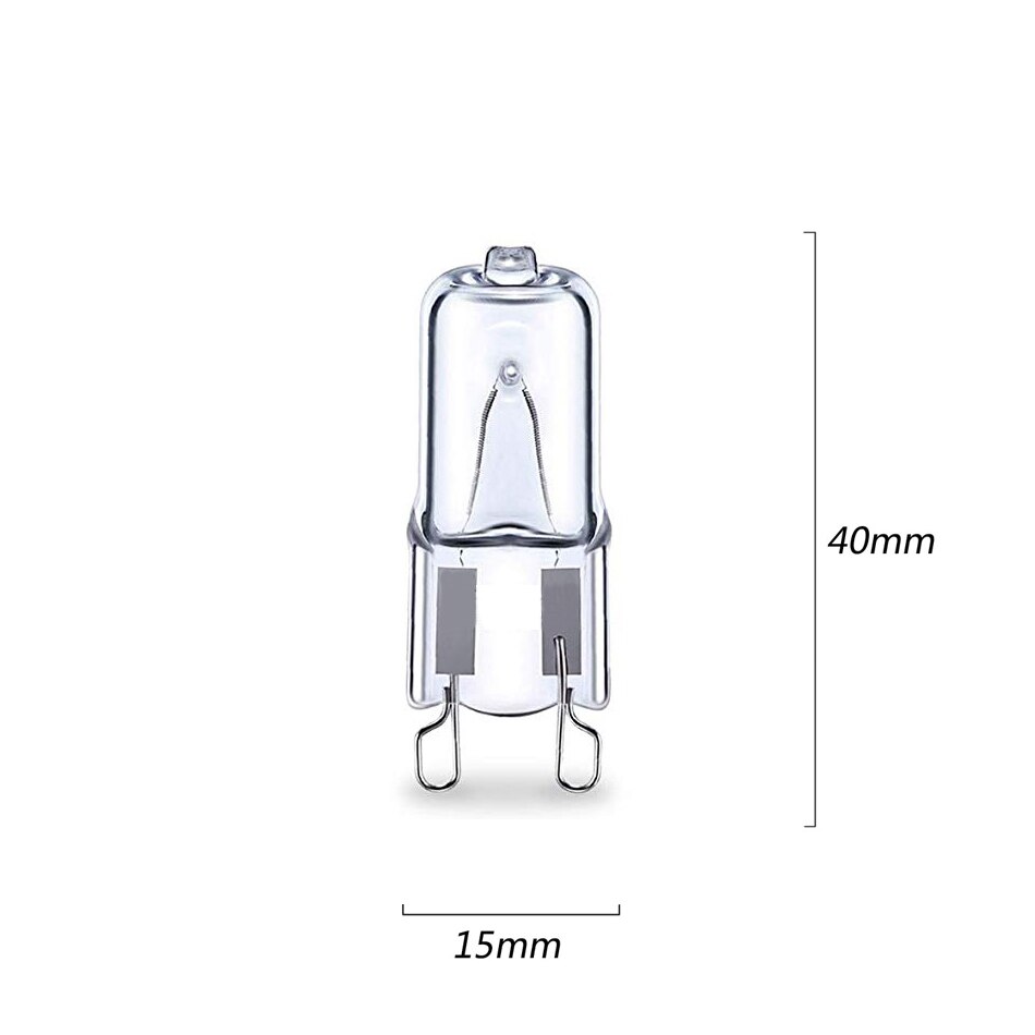 10 st  g9 40w 220-240v dimbar 480 lumen 2800k varmvita halogenlampor ersättningssignallampor ugnsspisbelysning