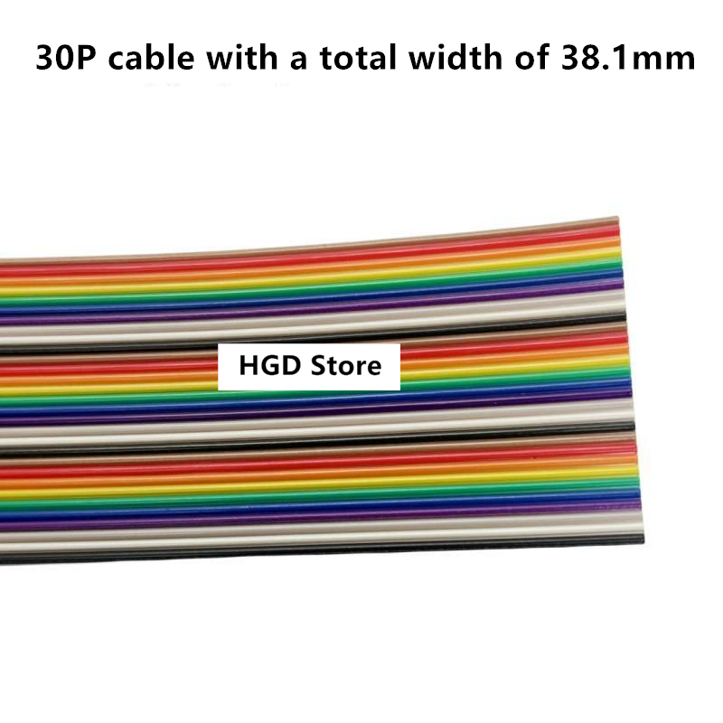 1m färgade bandkabelavstånd 1.27mm regnbågsfärgade dupont-trådar idc-anslutningskabel 6/8/9/10/12/16/20/40/50/60-64p: Grön