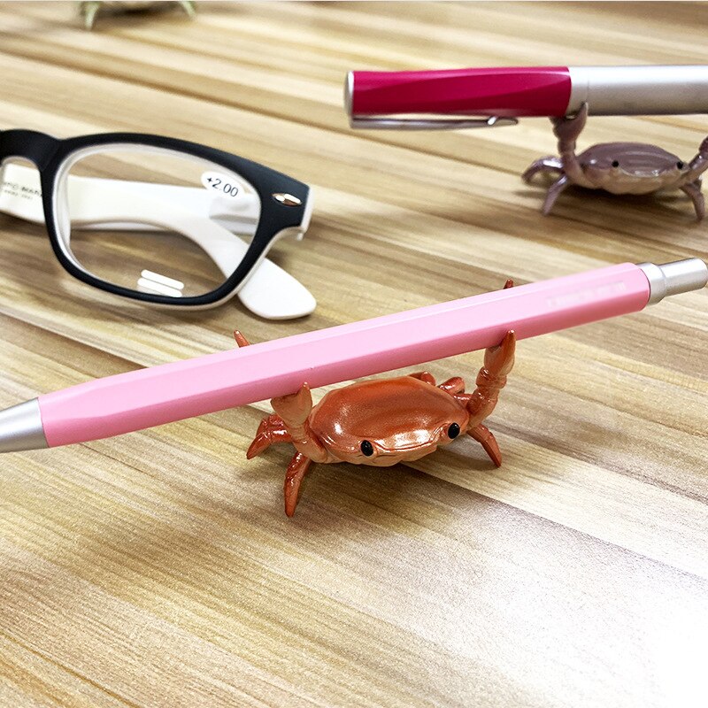 Novedad estilo japonés lapicero lindo Kawaii cangrejo papelería escritorio bolígrafos soporte almacenamiento estudiante escuela Oficina suministros