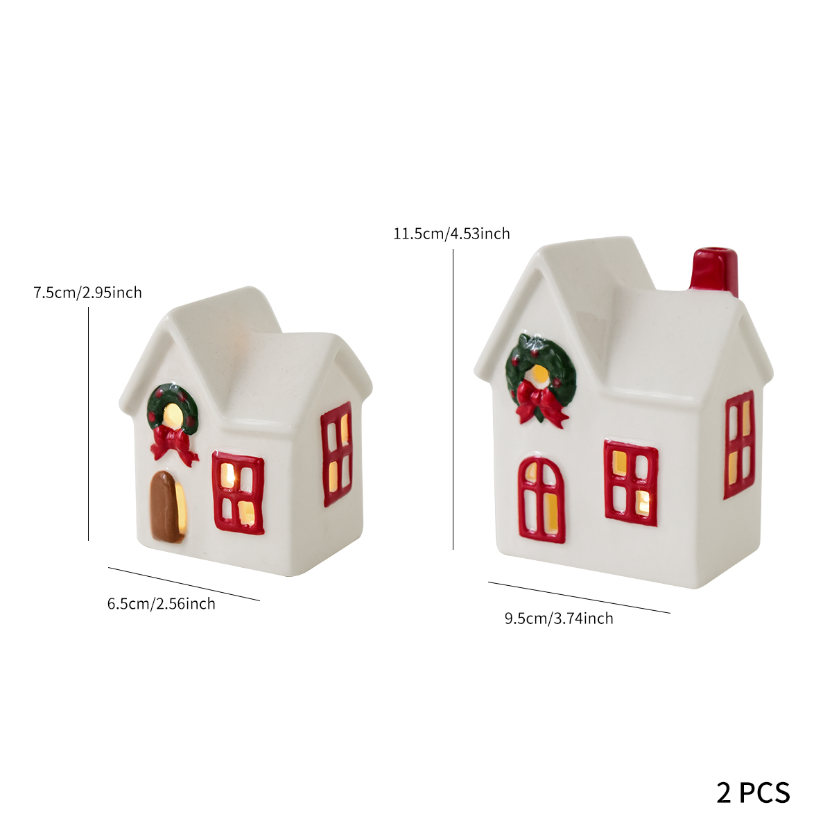 Christmas Decorations Exquisite Ceramic Glowing Little House Set Tabletop Ornaments Create Party Decorations: Chocolate