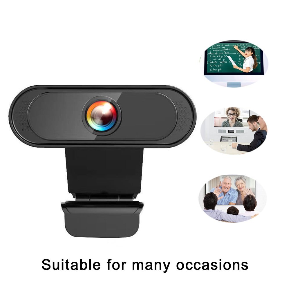 Online Class Hd Video Conference 1080p Built In Noise Reduction Microphone Drive Free Black Computer Camera