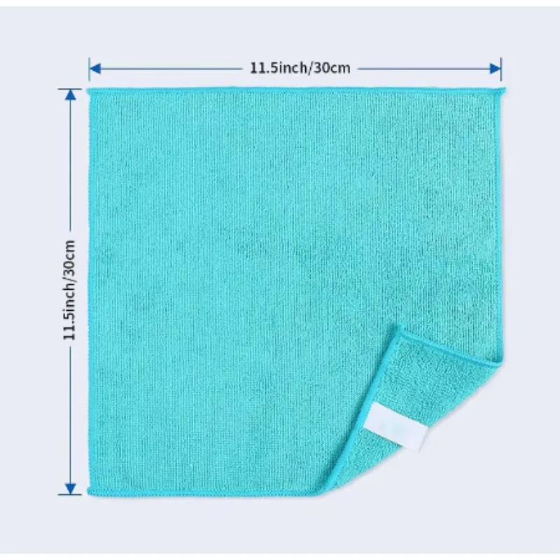 Toallas de limpieza de coche de microfibra gruesas, color negro, suaves, de secado rápido, espejos de ventanas, trapos de limpieza, paños de limpieza de doble capa para el hogar