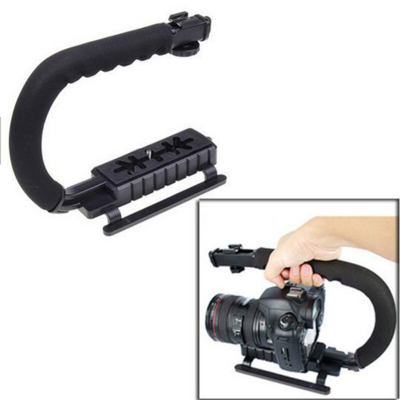 Poignée accessoires de photographie caméscope vidéo stabilisant pour la plupart des appareils photo u-grip Triple monture de chaussure Action vidéo DSLR poignée d'appareil photo