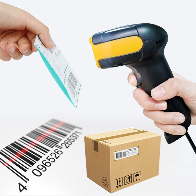 Portable Barcode Scanner CMOS Image QR Code Reader USB Handheld 1D & 2D Wired Bar Code Reader for POS Terminal and Inventory