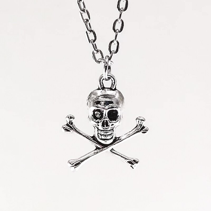 Mode Kettingen Voor Vrouwen Mannen Schedel En Gekruiste Hanger Lange Kruis Ketting Vintage Punk Goth Sieraden