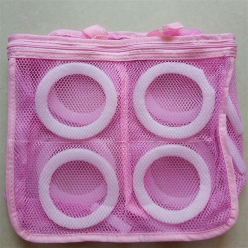 Maskintvätt tvätt polyester material tvätta skor påse fasta kläder underkläder nätpåse skydd vårdpåsar torkpåse: Rosa