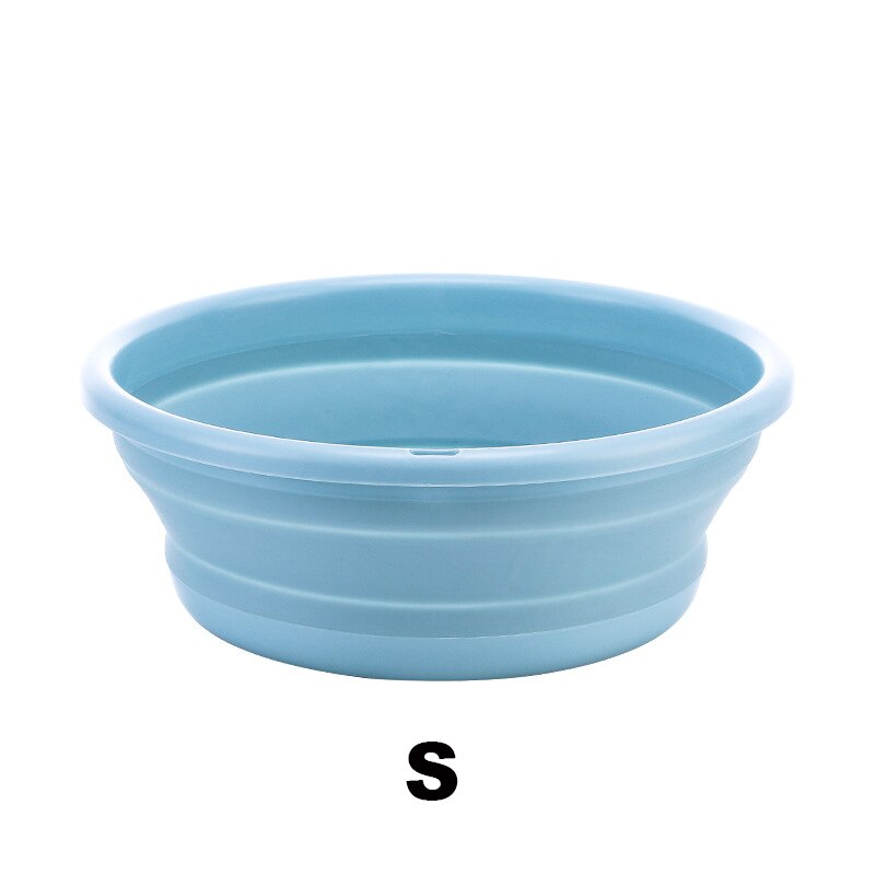 Folding Basin Kitchen Small Items Camping Supplies Housewares Household Cleaning Foldable Laundry Tub Bowl for Washing Durables: Blue-S