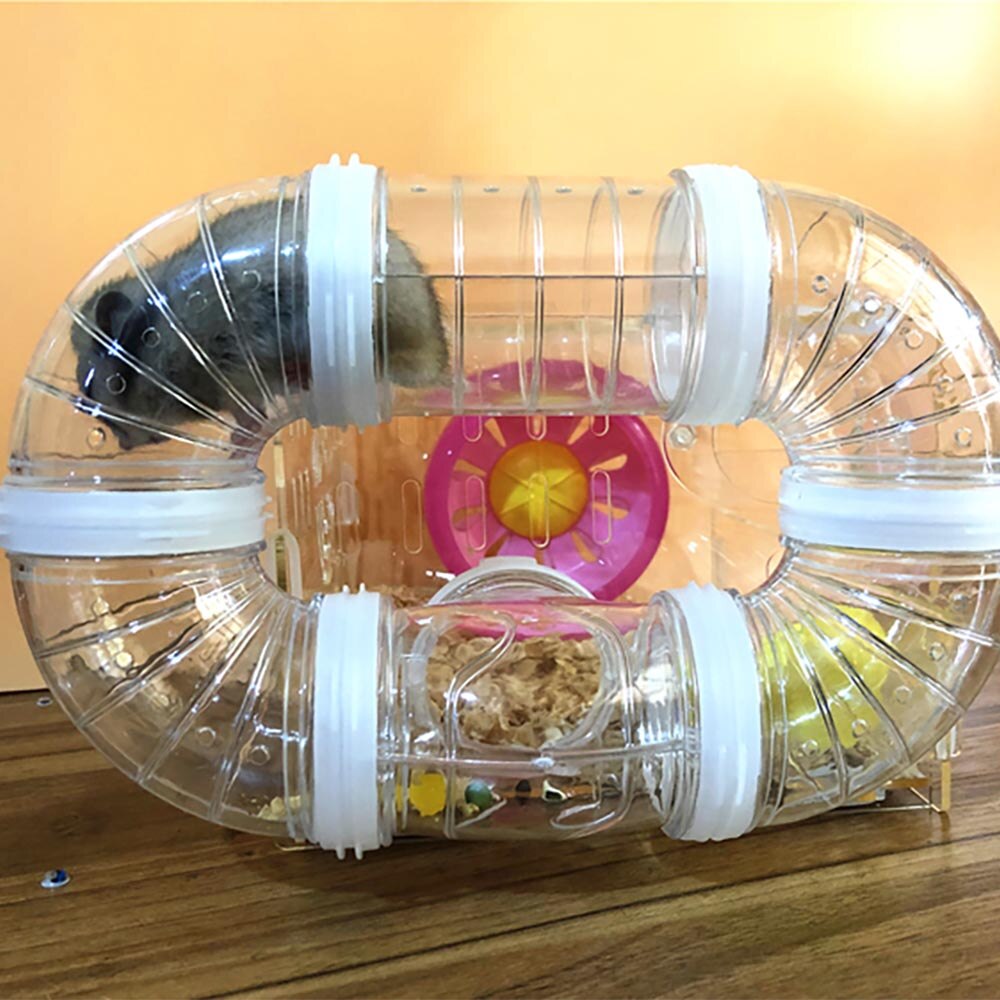 Tubos de plástico tipo U para entrenamiento, tubos de línea de tubos de plástico para entrenamiento conectado con túneles de juguete externos para animales pequeños, jaula de hámster, suministros de productos