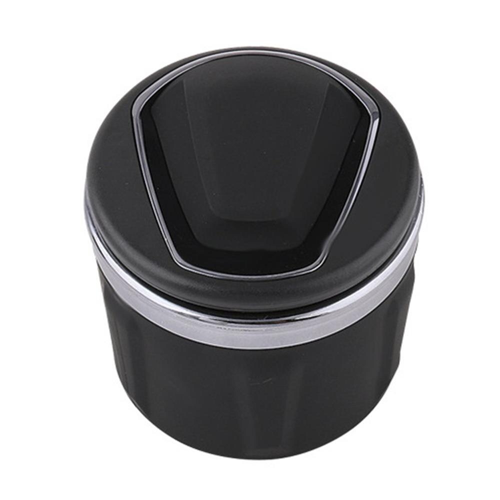 Auto Asbak Auto Asbak Multifunctionele Led Lamp Asbak Creatieve Keramische Liner Asbak Praktische Draagbare: Black