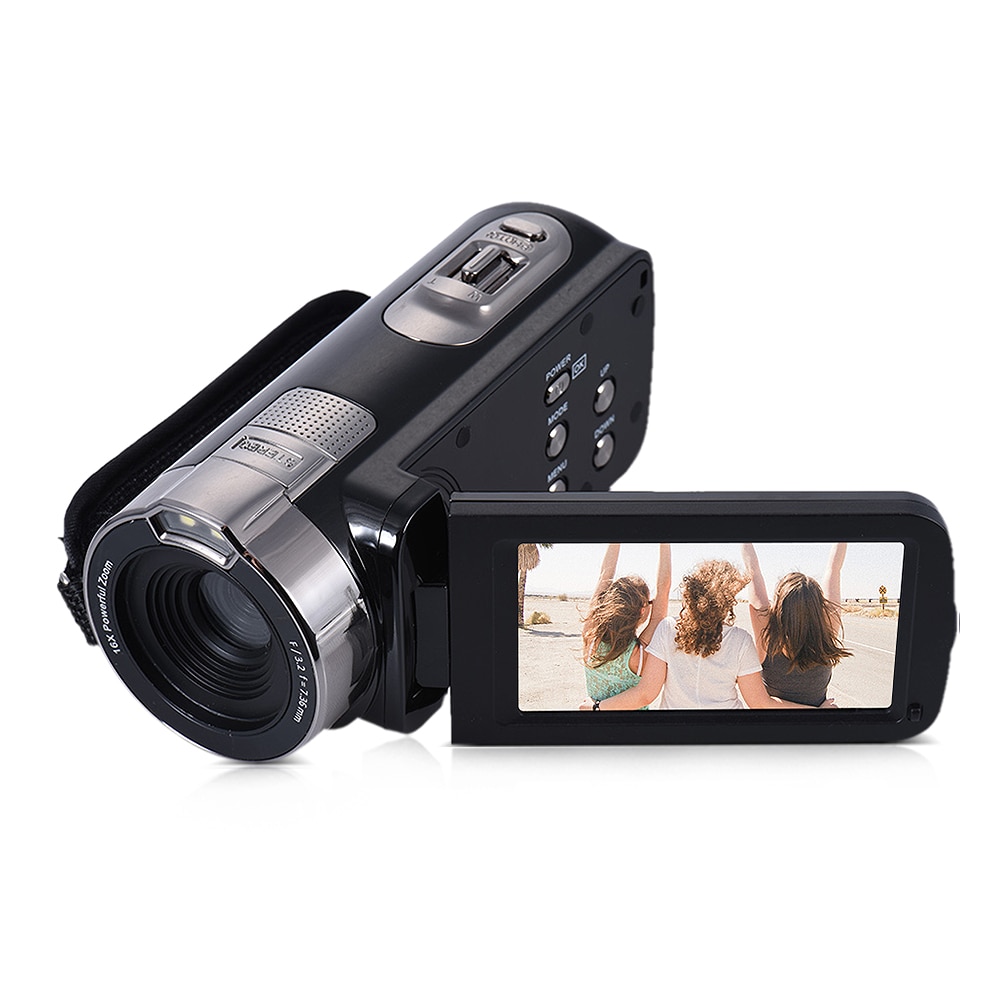 HDV-302P pantalla LCD de 3,0 pulgadas Full HD 1080P 15FPS 24MP 16X Zoom Digital Anti-vibración videocámara Digital DV