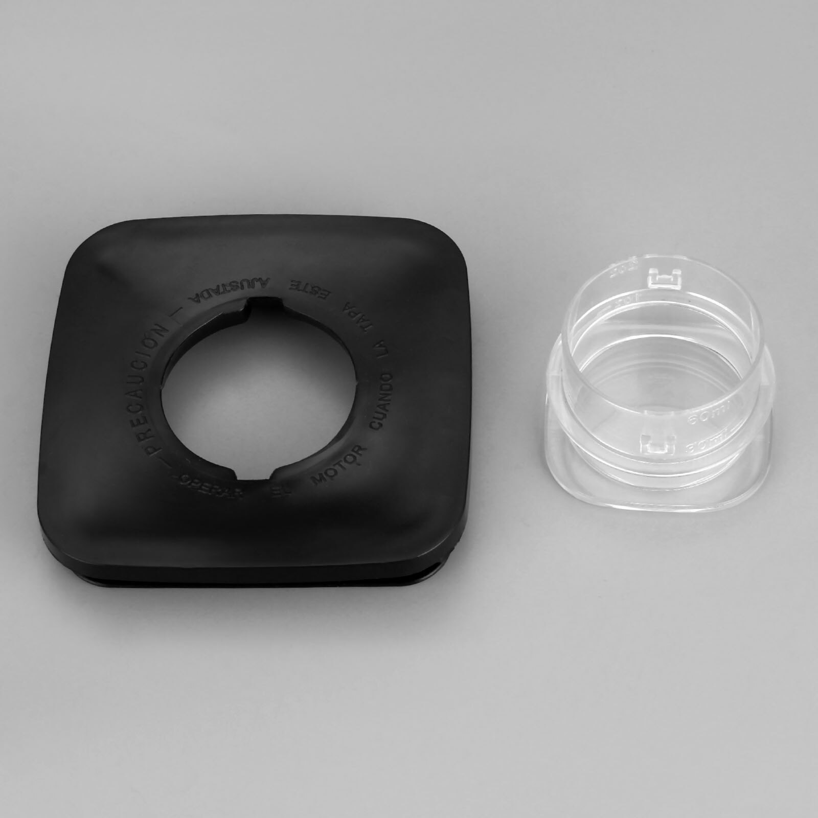 2Pcs/Kit Vervanging Mengbeker Deksel Cap + Center Filer Fit Voor Vierkante Top Glas/Plastic Oster/Osterizer Blenders Met Schaal Oz/Ml