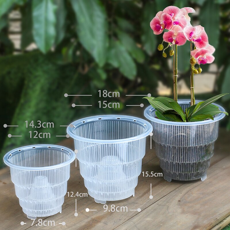 Meshpot 4/5/6 Inch Clear Orchid Pot With Holes Plastic Flower Pot Flower Beds Flower Seeds for Garden Pots for Plants