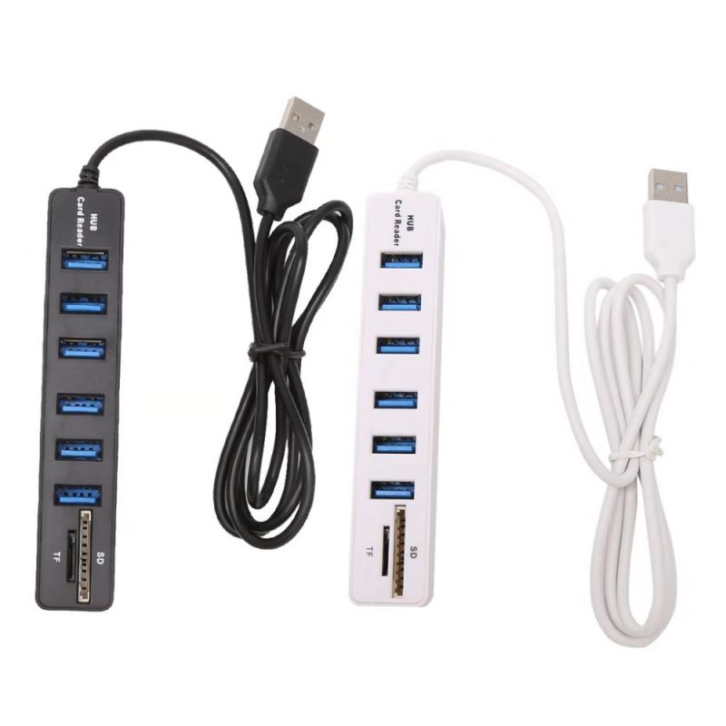 Usb hub 2.0 multi usb 2.0 hub usb splitter høj hastighed 3 /6 porte 2.0 hab tf sd kortlæser alt i en til pc computer tilbehør