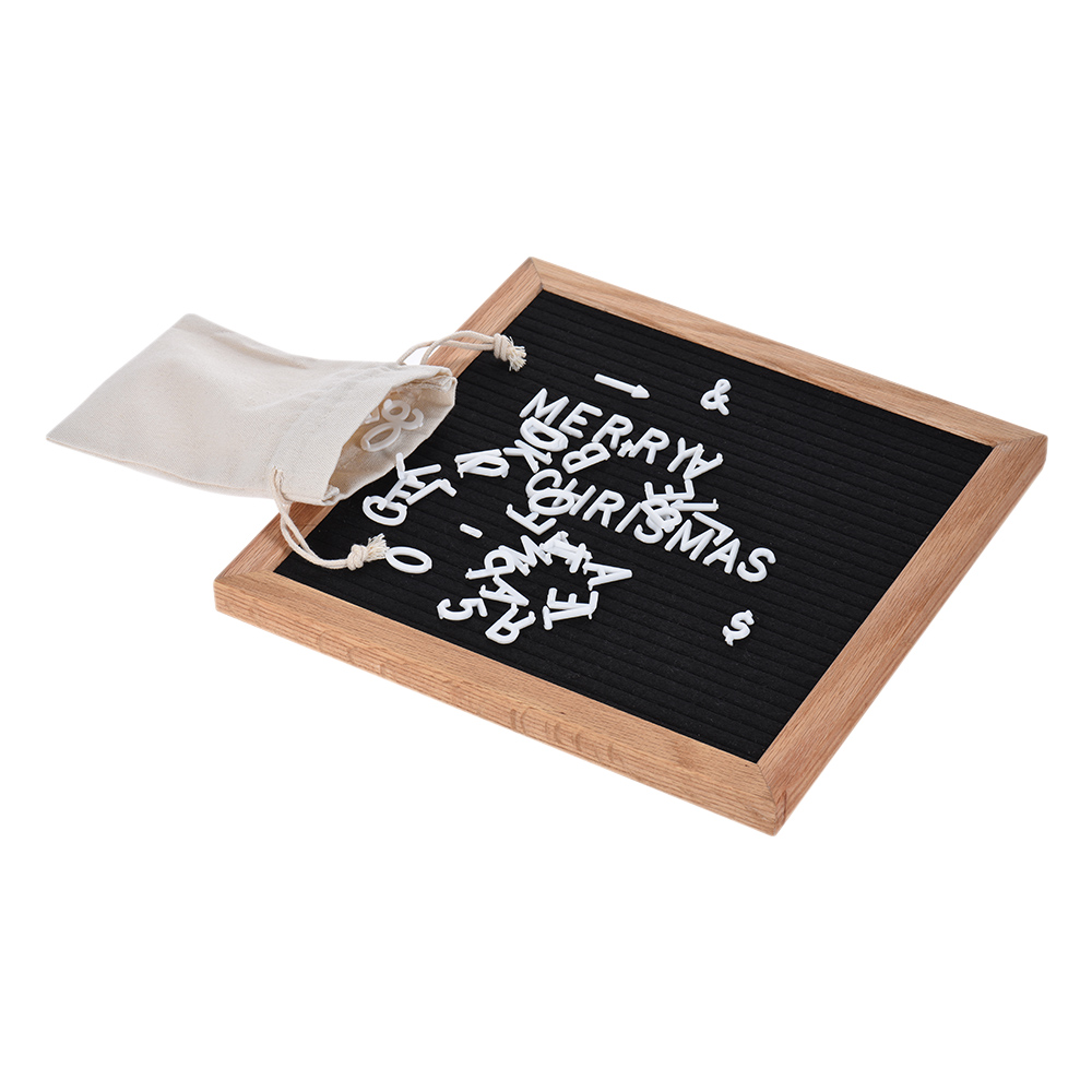 NNRTS Letter Board Sign Message Home Office Decor Board Oak Frame White Letters Symbols Numbers Characters Bag office