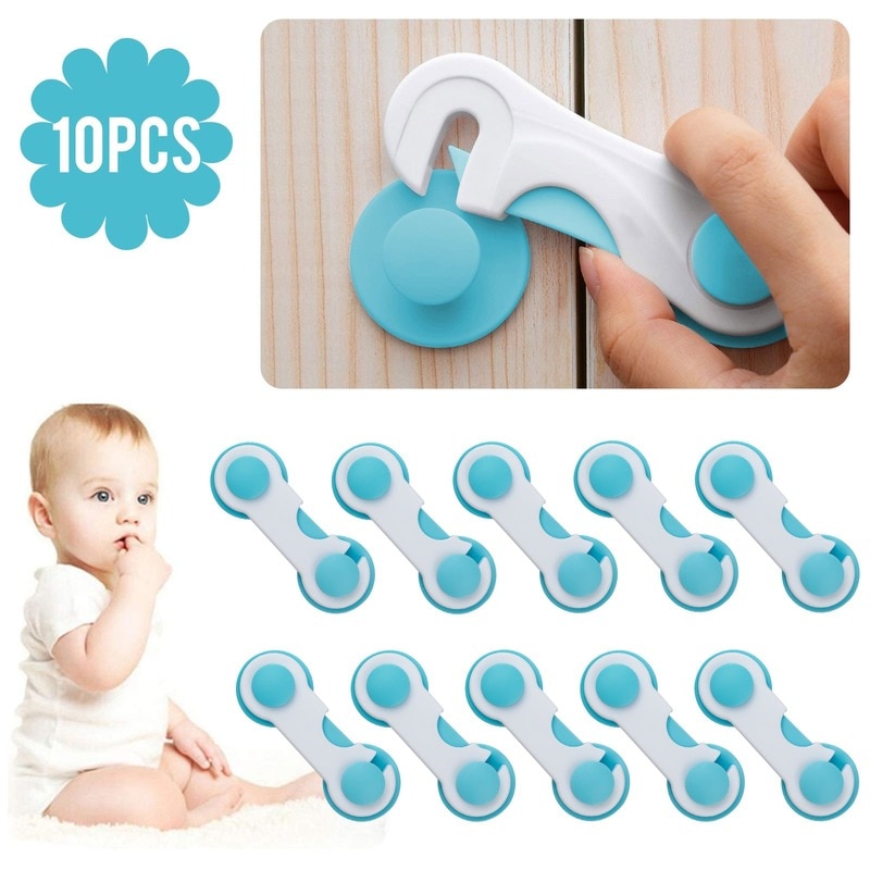 10Pcs Multifunctionele Kids Baby Baby Kinderen Proof Deur Kast Kast Lade Veiligheid Koelkast Opening Closing Lock