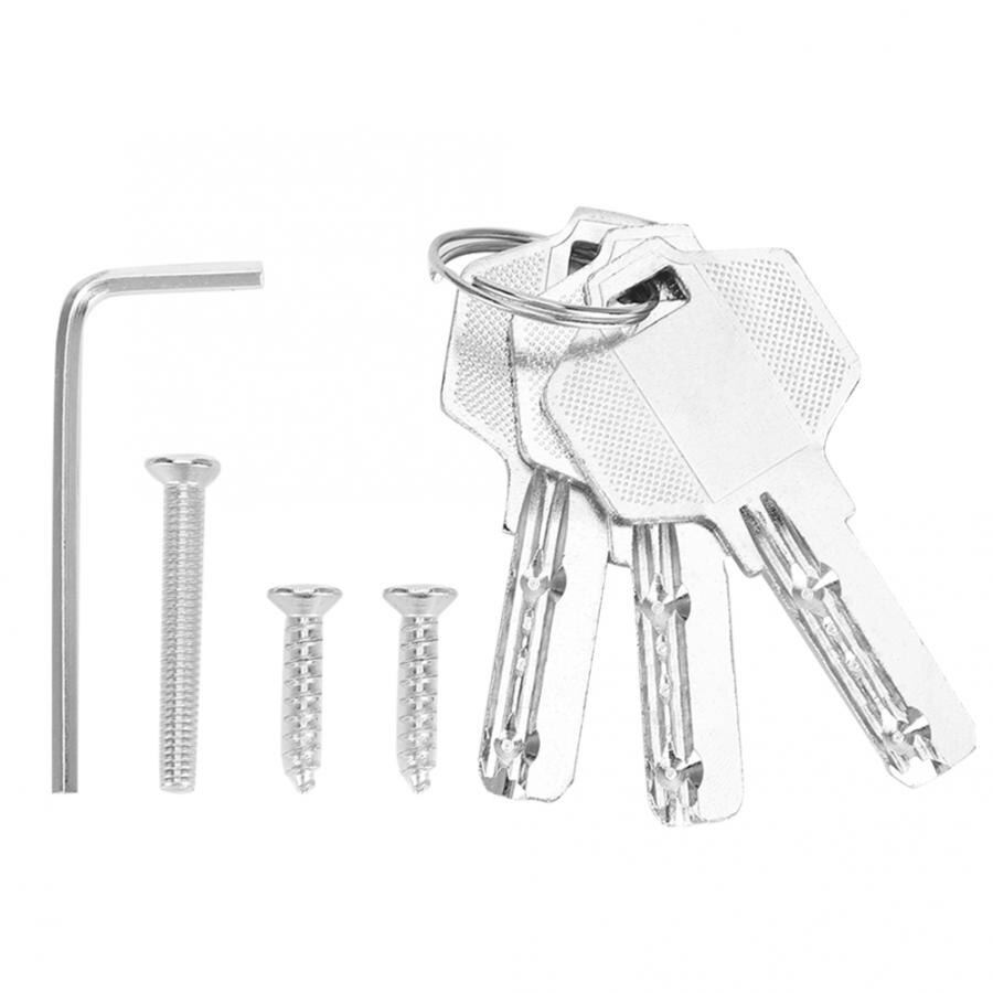 Safety Door Lock Stainless Steel Single Glass Door Lock with Keys Semicircle for Home Security