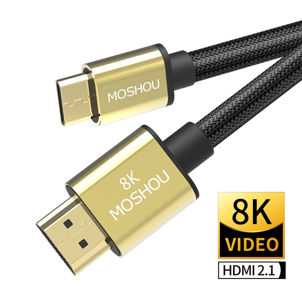 Moshou 8K Mini Hdmi-Compatibel Hd Kabel 1080P 3D High Speed Adapter Vergulde Plug Voor camera Monitor Projector Notebook Tv