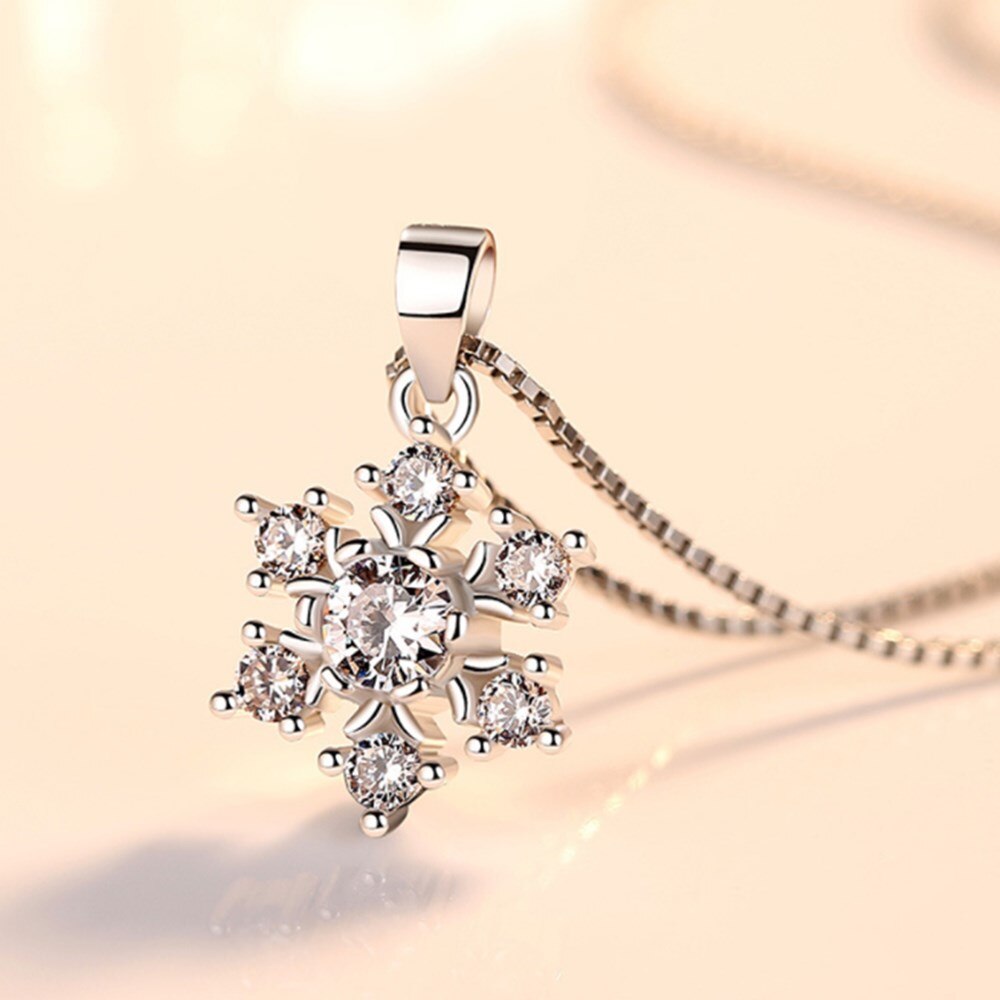 NEHZY-collier flocon de neige en cristal pour femmes, , pendentif simple, rétro, , joli, fleur argent