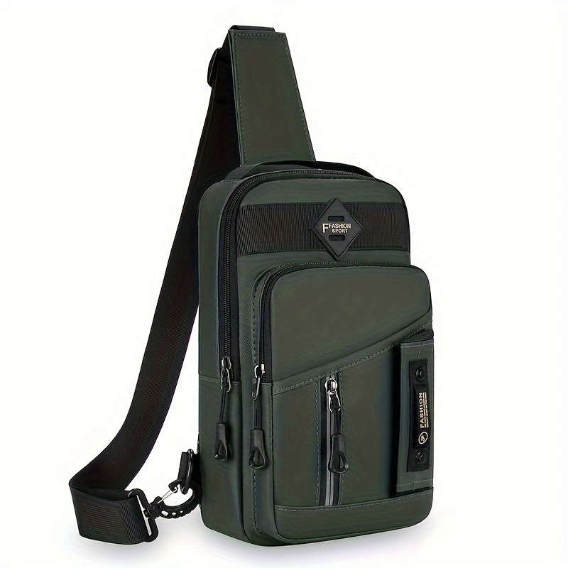 Herre skuldertasker brysttaske multifunktionelle crossbody-tasker rejseslyngetaske: Grøn