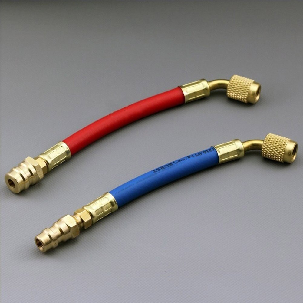 2 uds accesorios de aire acondicionado de coche herramienta a prueba de golpes conector de manguera de carga adaptador de latón macho a hembra Auto Universal