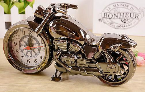 Kreative Simulation retro Motorrad Wecker Hause Motorrad Dekoration Wecker: Schwarz