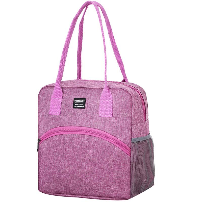 Mode Tote Lunch Tas Voor Vrouw Thermische Geïsoleerde Tas Voor Meisjes Draagbare Carry Winkelen Waterisistent Koeltas Oxford: pinklunchbag