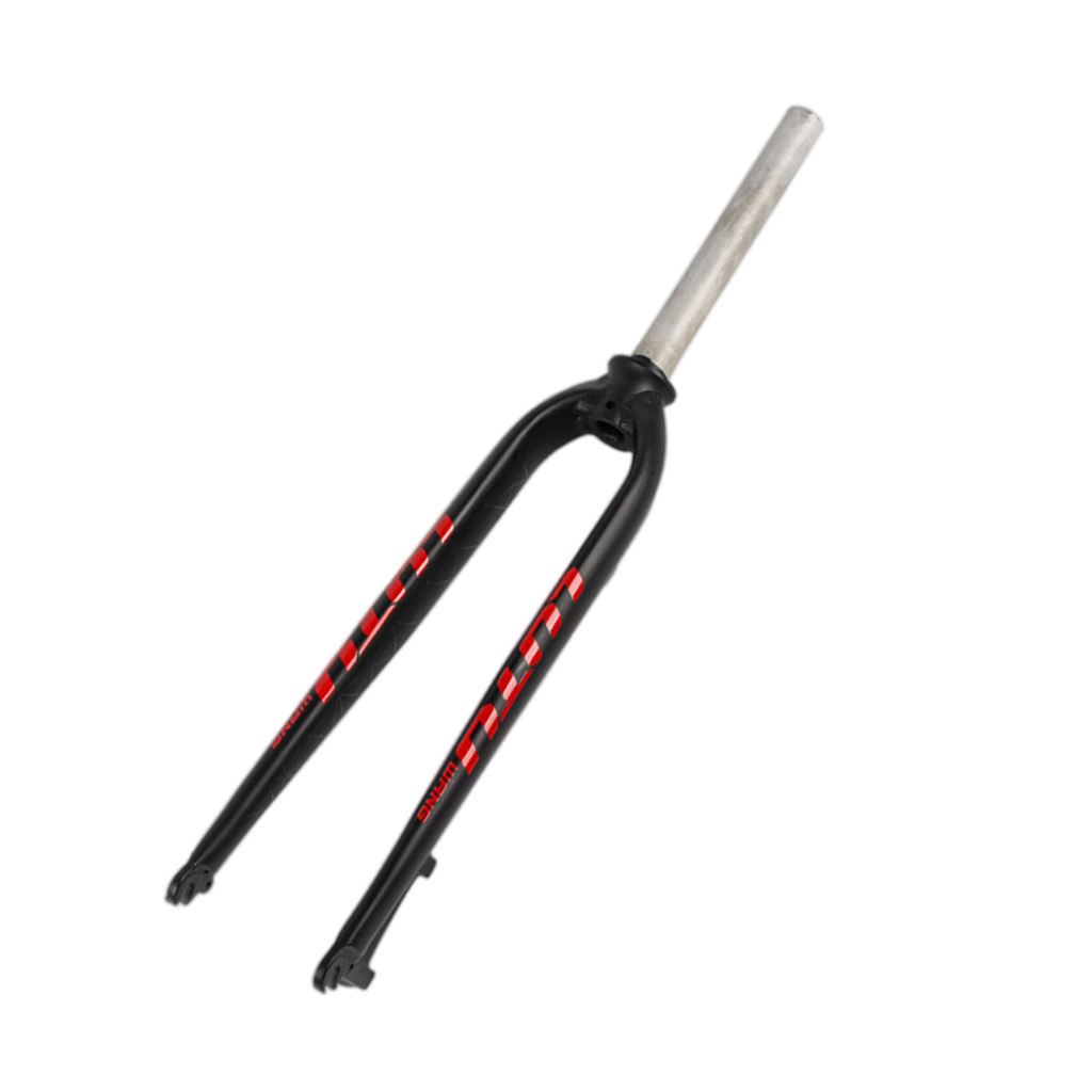 Mountain Bike Full Aluminum Alloy Forks Fixed Gear Bicycle Front Fork Black C-Brake Threadless 26/27.5/29inch: Red Letters