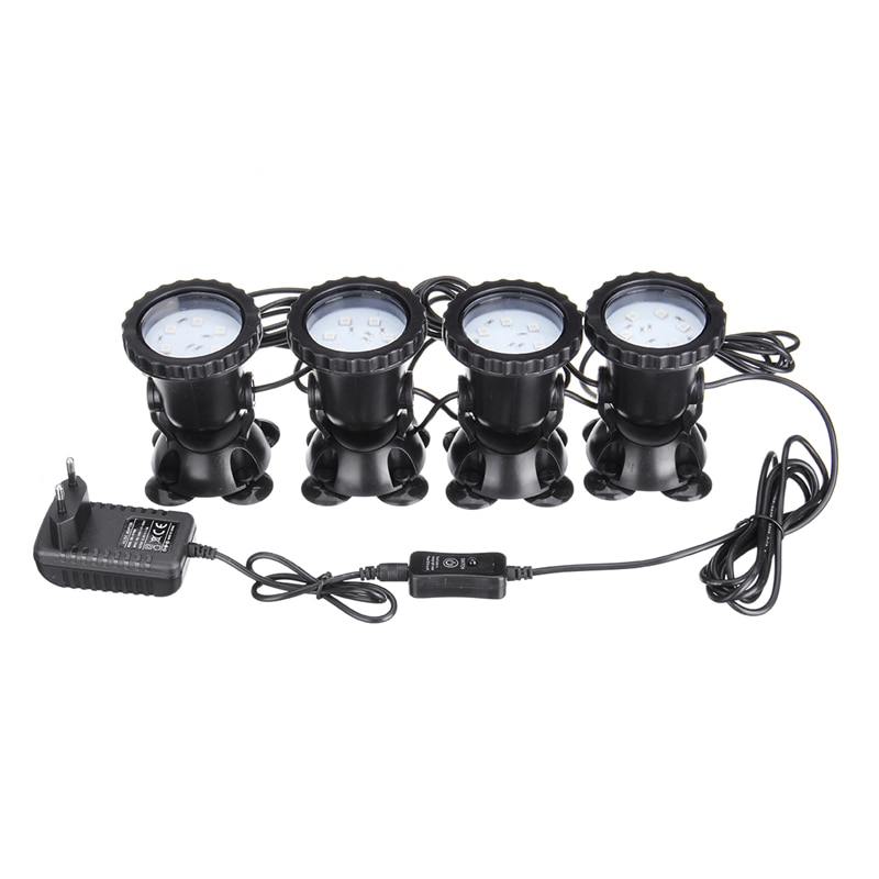 1 Set 4 Licht Waterdicht 24 Rgb Led Onderwater Spot Light 16 Kleur 4 Modi Voor Zwembad Fonteinen Vijver water Tuin