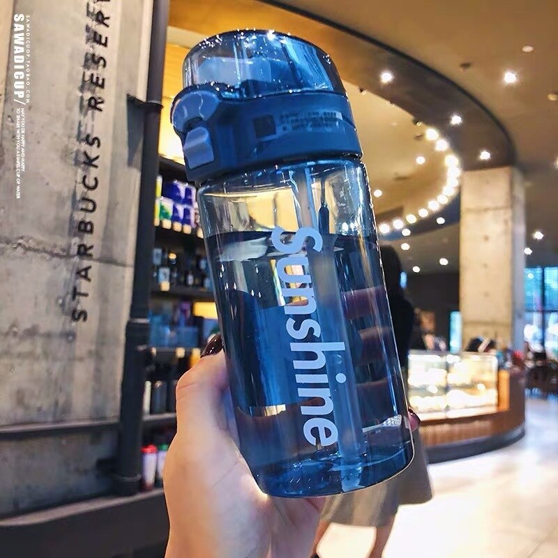 Explosion Sport Water Bottles 430/550ML Protein Shaker Outdoor Travel Portable Leakproof Tritan Plastic Drink BPA Free Camping: 430ml blue
