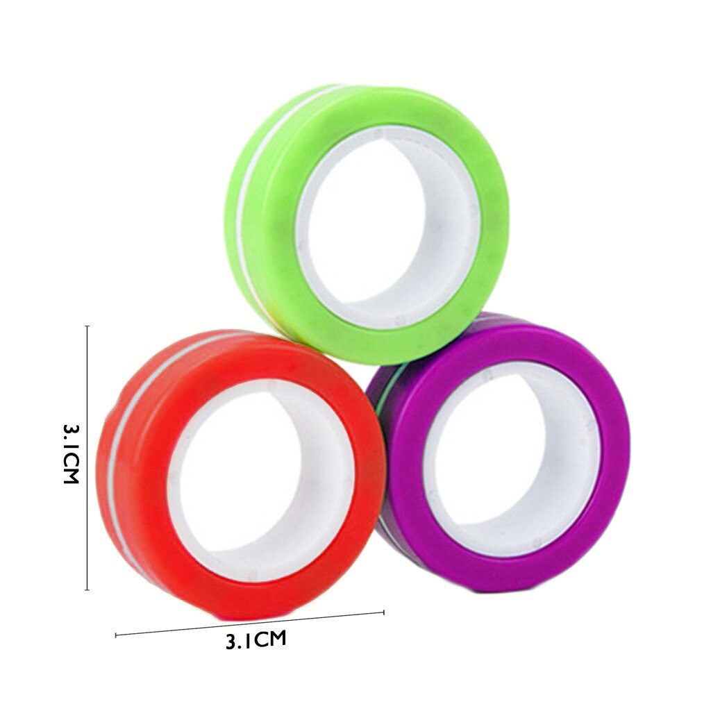 Magie Ring Requisiten Werkzeug 3PCS Anti-Stress Finger Magnetische Ringe Kinder Dekompression Fingertip Spielzeug Für Autismus ADHS Angst relief
