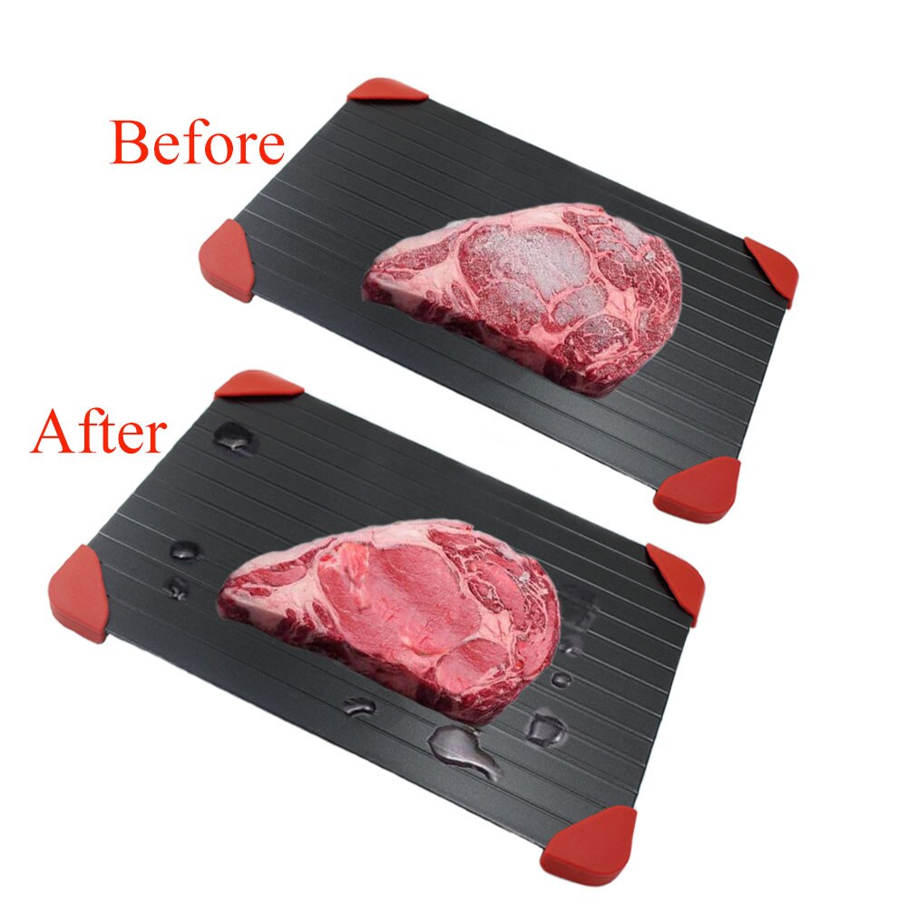 Quick defrosting tray magic metal plate safe defrosting tray quick defrosting meat fish sea food kitchen cooking gadget t