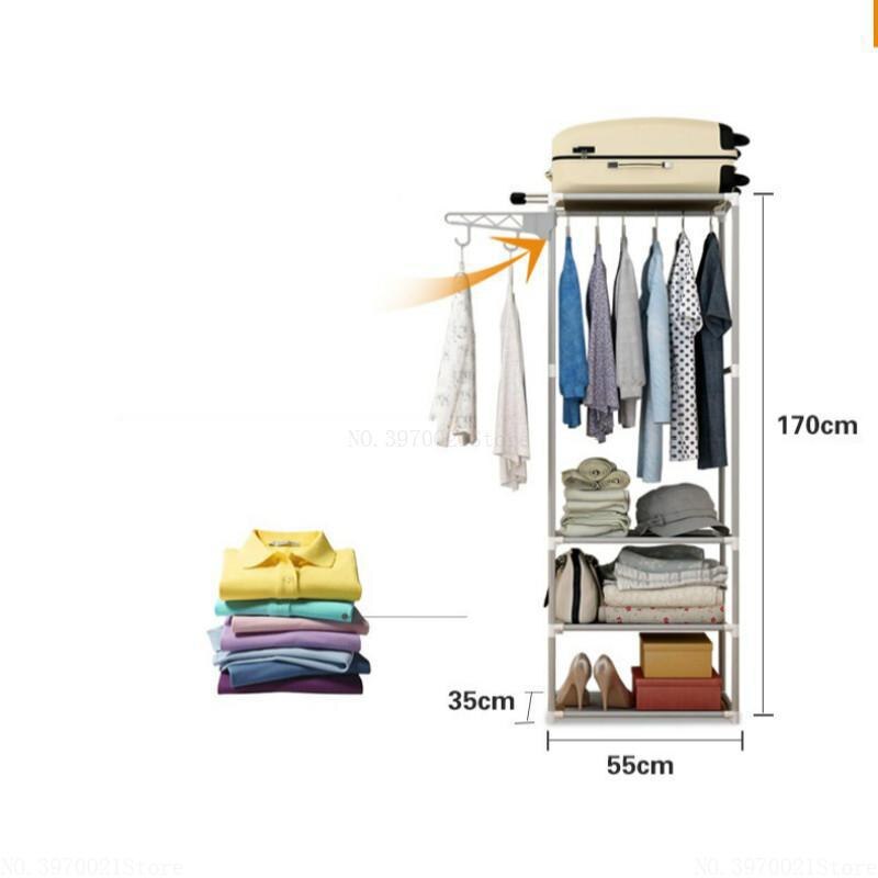 Kapstok rvs nonwovens Eenvoudige Montage kan worden verwijderd Slaapkamer Opknoping opslag kleding hanger garderobe