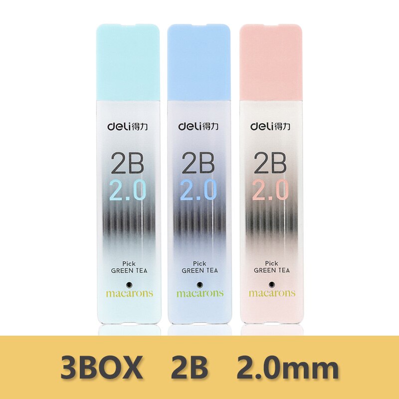 Deli Mechanical Pencil 2.0mm lead HB 2B Drawing Writing Activity Pencils led pencils for school With lead pencil knife: Pencil Refill 2B