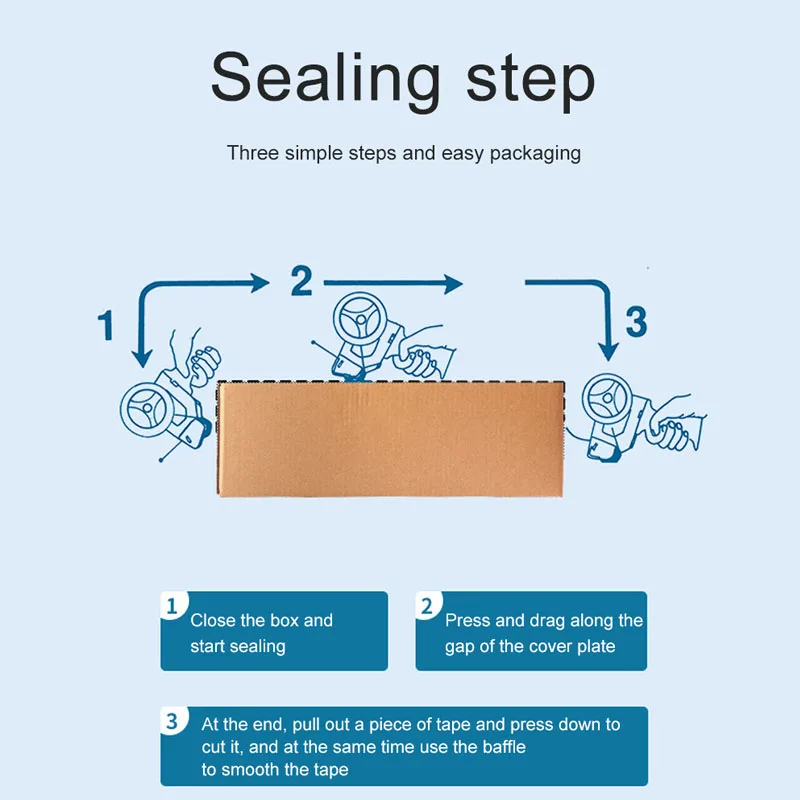 Handle Tape Cutter Outer Box Sealer Transparent Tape Holder Plastic Tape Machine Packer Box Sealer Packing Tool Dispenser Office