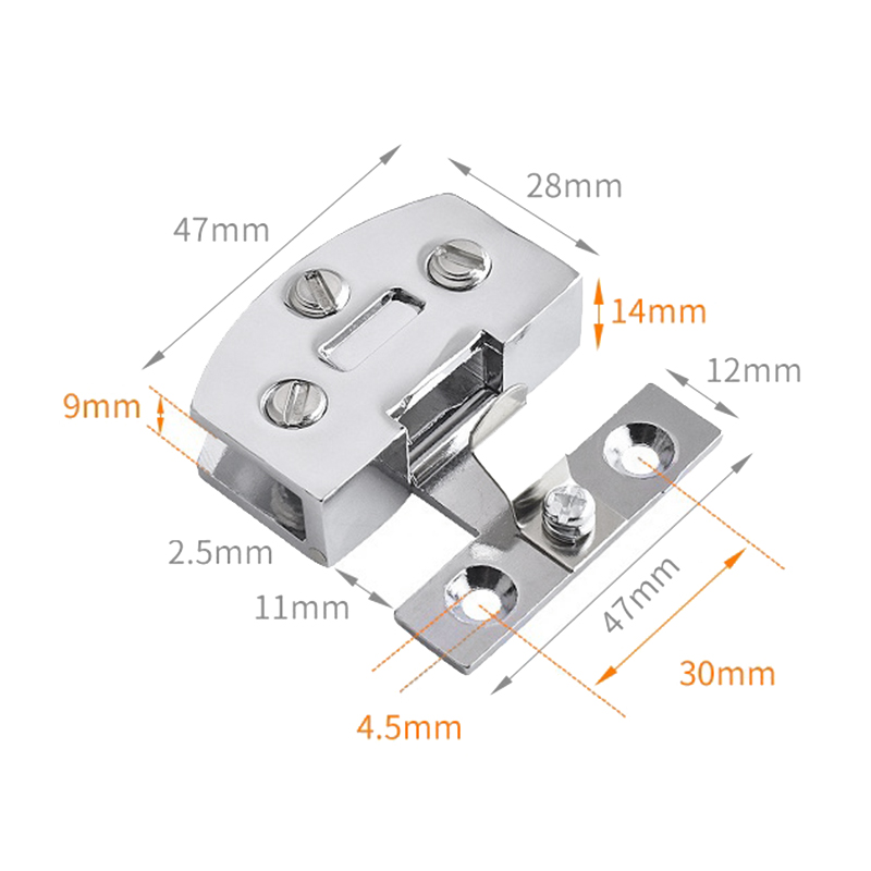 4Pcs Glazen Deur Scharnier Kast Showcase Kast Deur Scharnier Glasklem, Voor 5-7Mm Glas Dikte