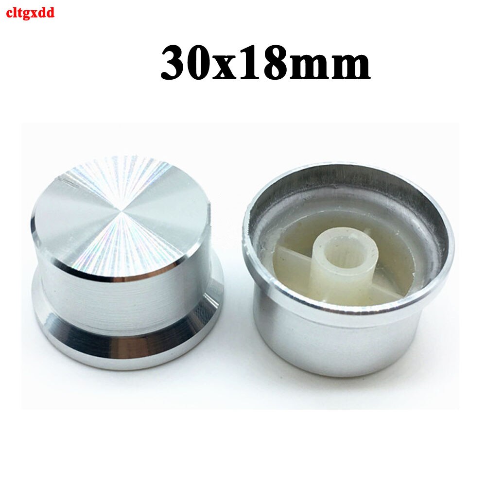 2pcs aluminum alloy switch cover rotary encoder potentiometer knob 30x18mm plum blossom type silver inner hole 6mm