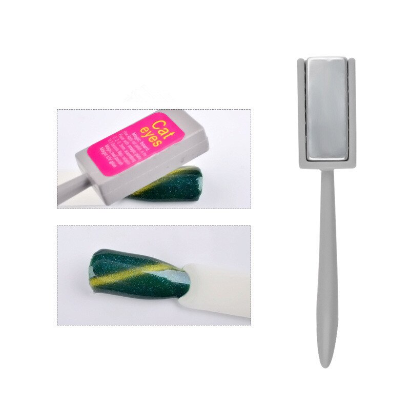 Nail Art Magnet Stick Board for Gel Varnish 9D Cat's Eye Line Strip Effect Square Round Shape Strong Magnetic Nail Tool: G-A053-2