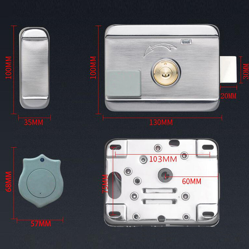 Serratura elettronica alimentata a batteria AA Apricancello Serratura con telecomando senza fili opzionale Serratura ID 125Khz Serratura per stanza invisibile