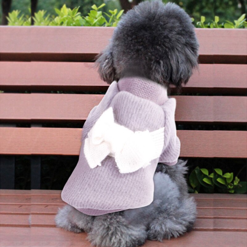 Warm Roze Hond Kleding Voor Kleine Honden Cute Puppy Pet Jas Met Boog Zoete Kat Kleding Chihuahua Pug Kleding trui 25