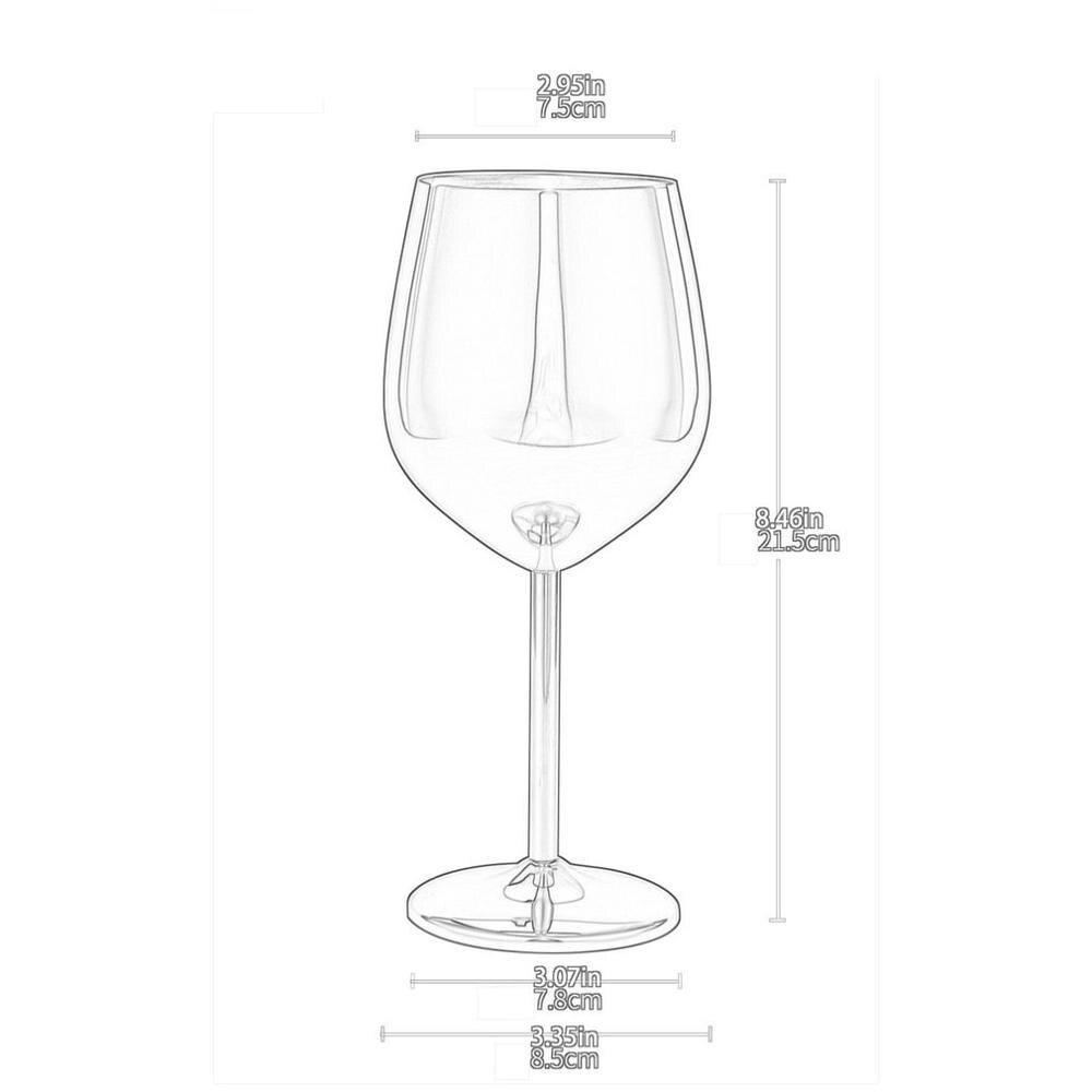500ml Red Wine Glass Silver Rose Gold Goblets Juice Drink Champagne Goblet Party Barware Kitchen Tools 304 Stainless Steel