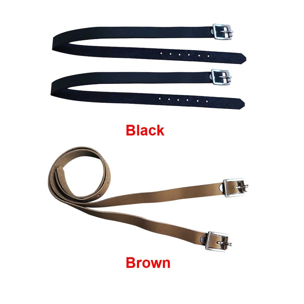 2 Pcs Solid Met Gesp Outdoor Lange Sport Duurzame Beschermende Apparatuur Paardrijden Training Accessoires Spur Strap Pu Leather