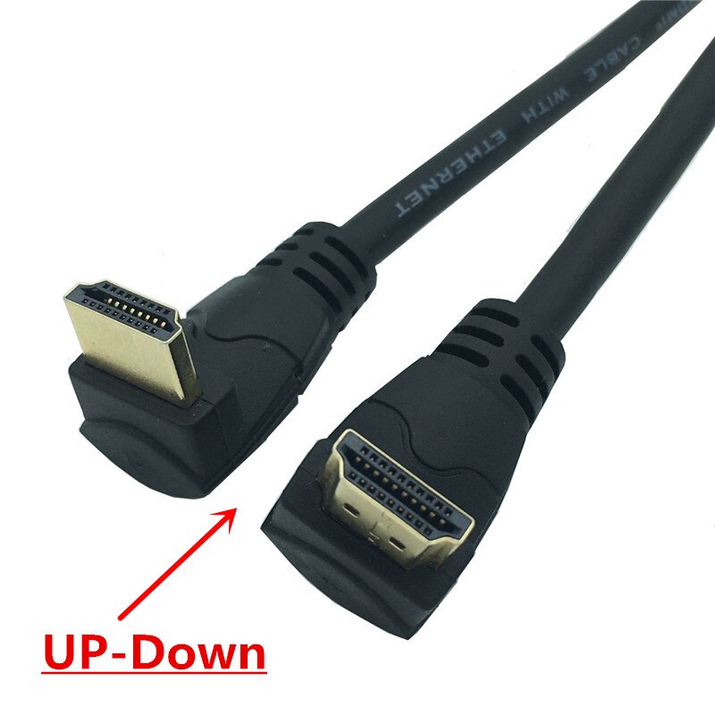 Câble hdmi coudé 4k 1080p degrés vers le haut et vers 90 bas pour xbox, hdtv, dvd et vidéo 0.3m 0.6m 1.8m