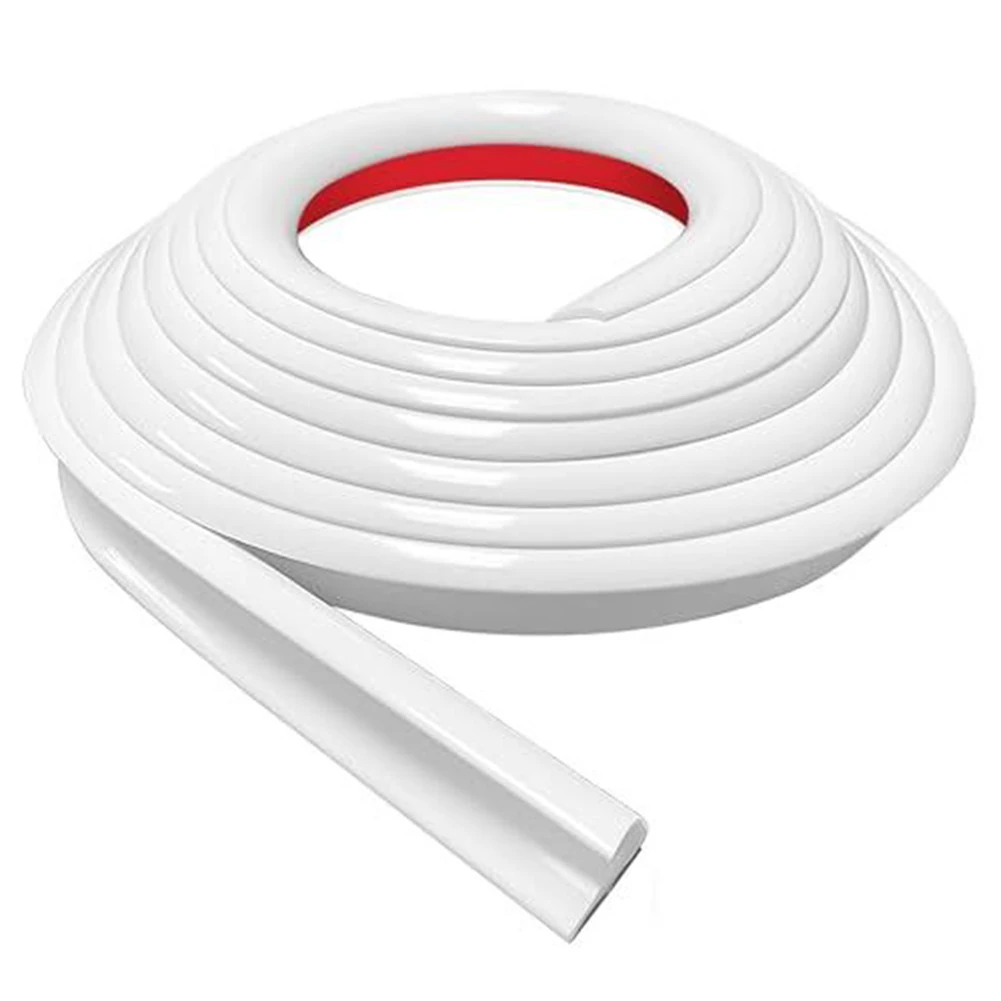 RV Rain Gutter White Roll Sealing Strip 5M 1/2" Height Drip Rail PVC Rain Strip Roof J Shape Rain Gutter Automobiles Accessorie