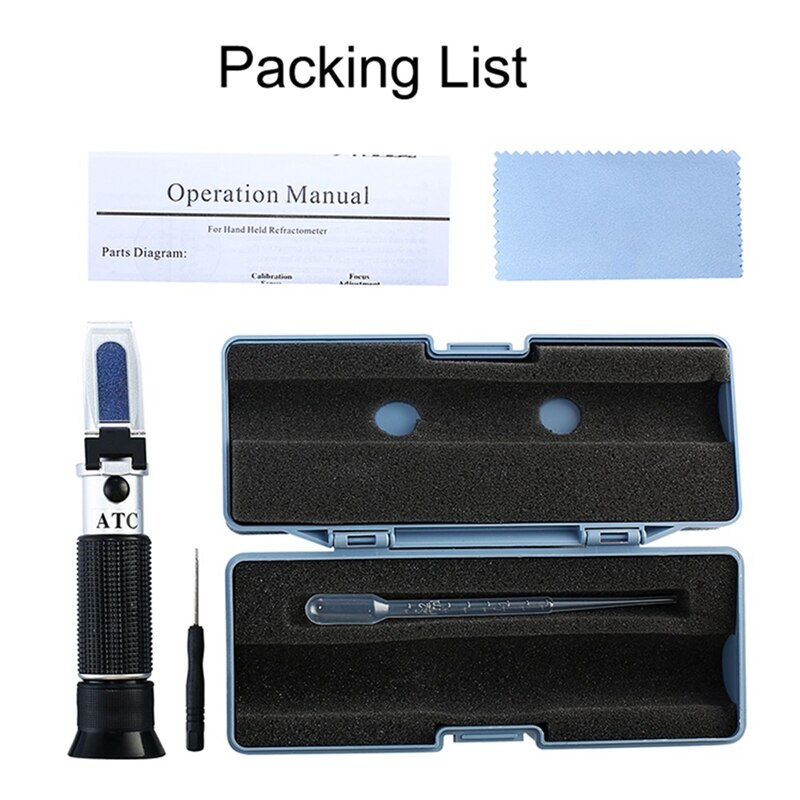 Refractometer 0~100% Salt Sea ATC Hand-Held meter Tool Salinity Tester automatically adjusts For Water Marine Aquarium