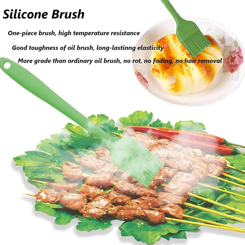Juego de espátulas de silicona resistentes al calor, espátula Flexible antiarañazos, utensilios de cocina antiadherentes con juego fuerte de 6 inoxidable