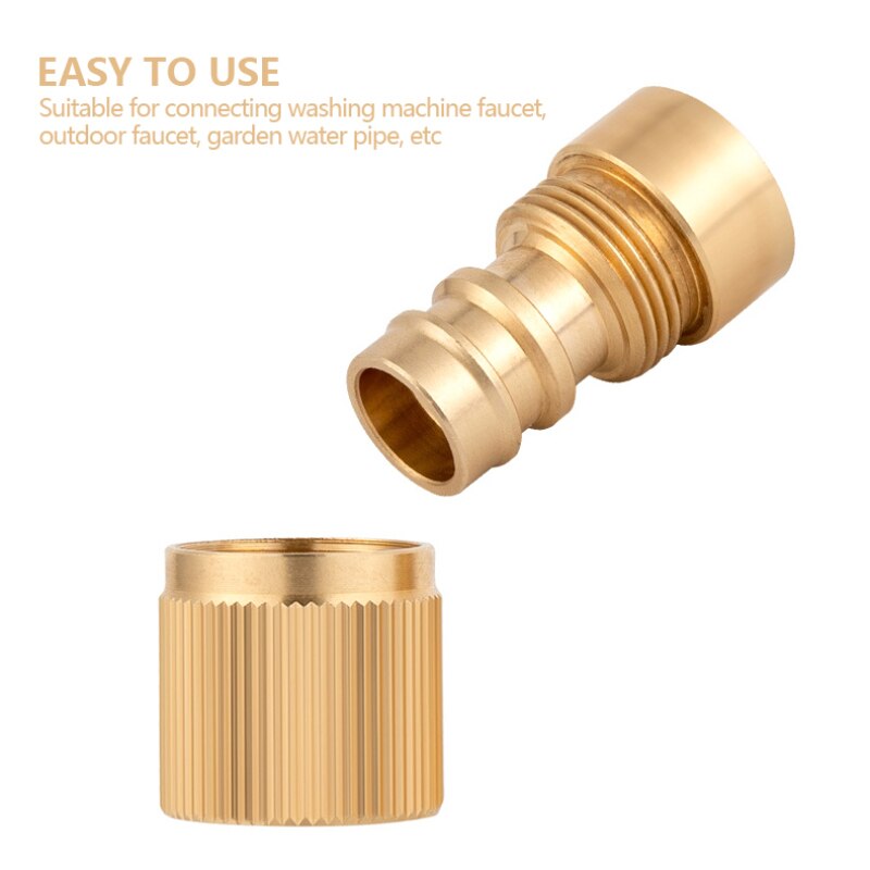 Universal Brass Quick Connector 1/2 Faucet Connector Washing Machine Hose Pipe Connector for Garden Kitchen Bathroom