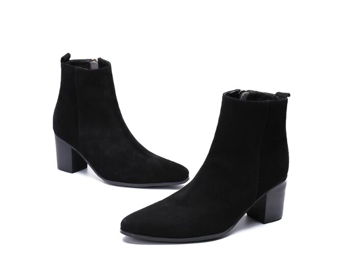 Herresko moderigtige lynlås chelsea støvle pu læder håndlavet formelle stilfulde vinter western støvler zapatos de hombre 4 m 835