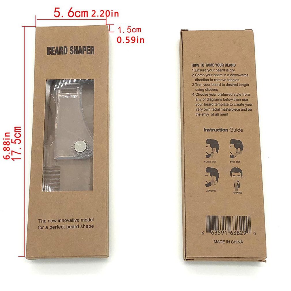 Men's Beards Combs Beard Shaping Tool Trimming Shaper Template Comb Transparent Beauty Tool For Hair Beard Trim Templates